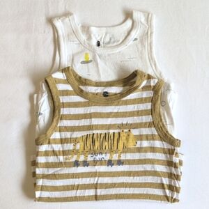 rise little earthling 2-pack organic cotton tank top bundle 2-3 YRS toddler boys